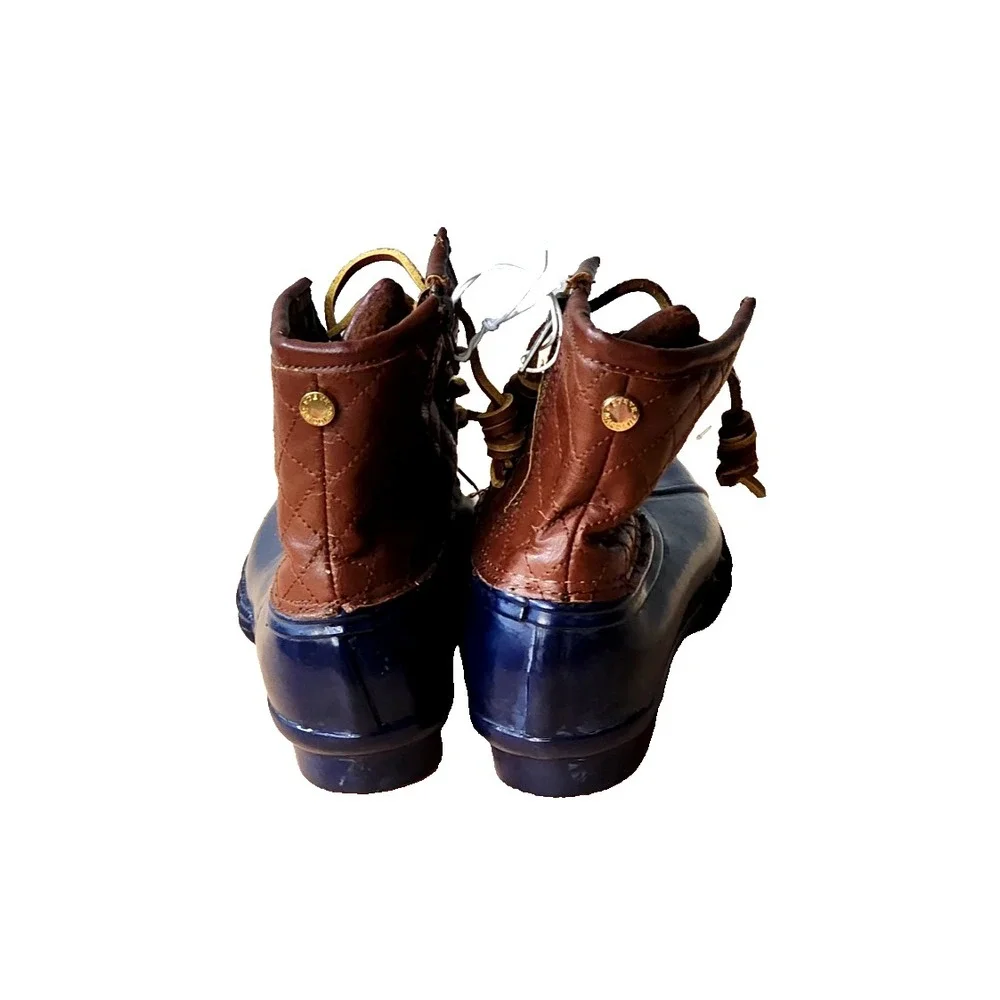 Steve‎ Madden Blue/Brown Rain/Duck Boots Quilted Fleece Lined Women's Size 6